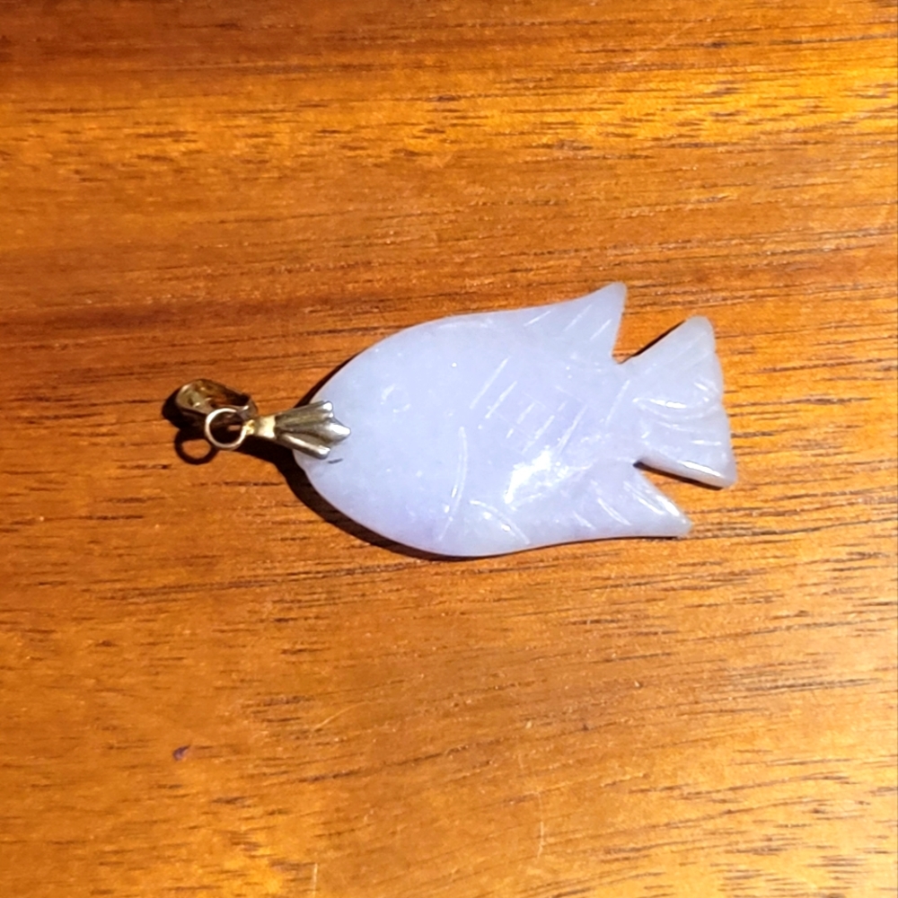 Vintage quartz fish pendant